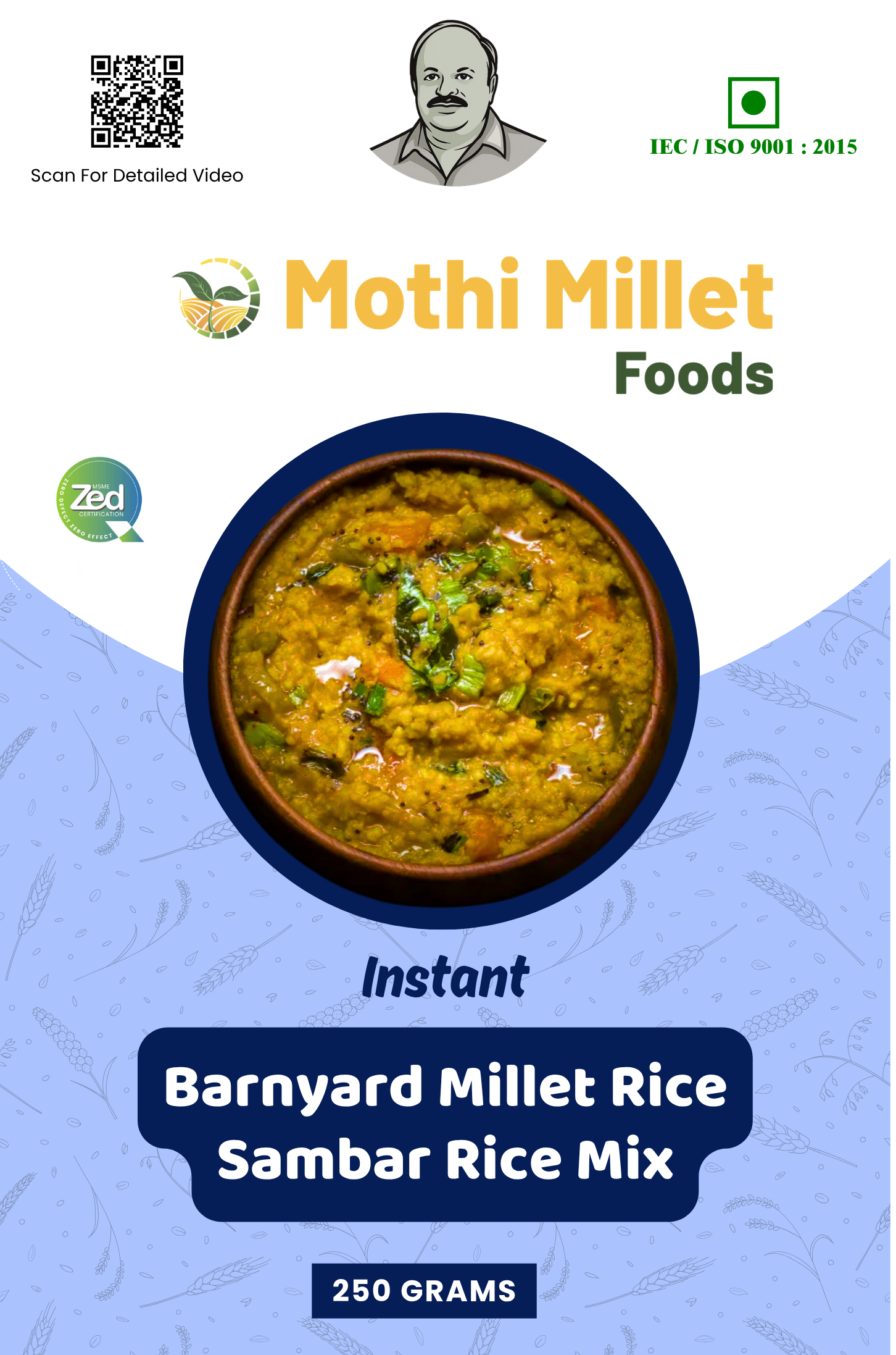 Mothi Millet Instant Barnyard Millet Rice Sambar Rice Mix – 250g - Image 3