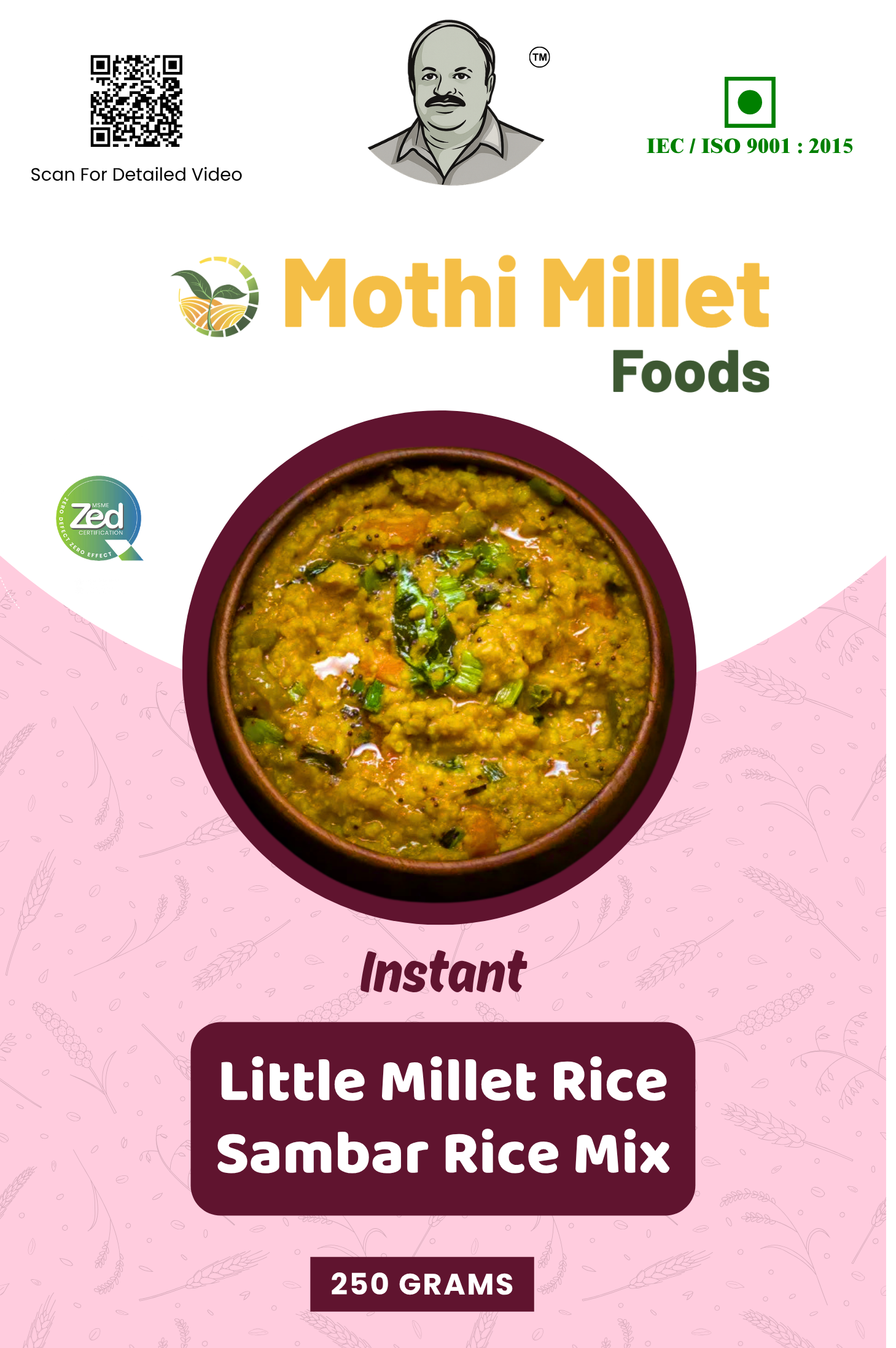 Mothi Millet Instant Little Millet Rice Sambar Rice Mix – 250g - Image 3