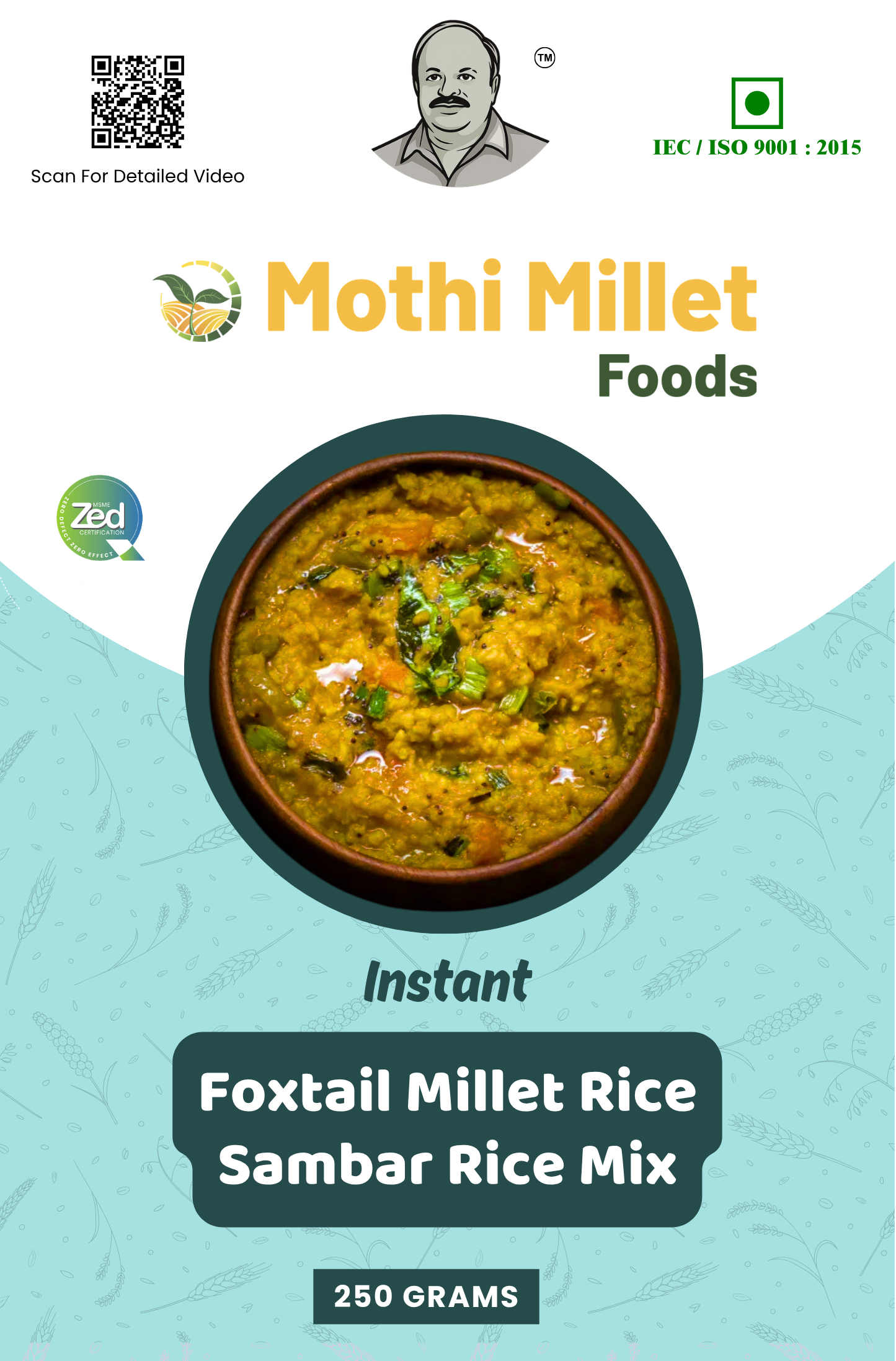 Mothi Millet Instant Foxtail Millet Rice Sambar Rice Mix – 250g - Image 3