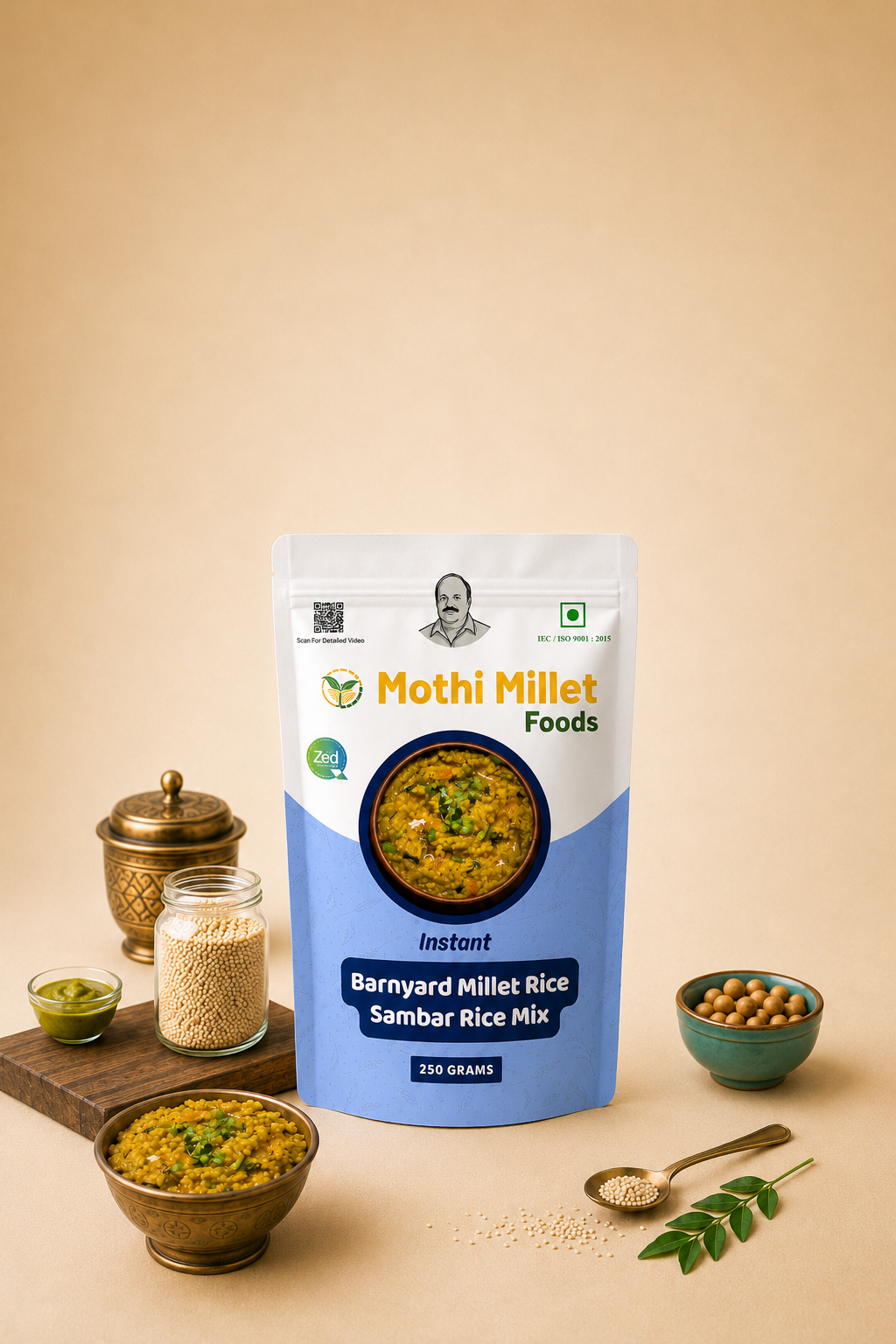 Mothi Millet Instant Barnyard Millet Rice Sambar Rice Mix – 250g